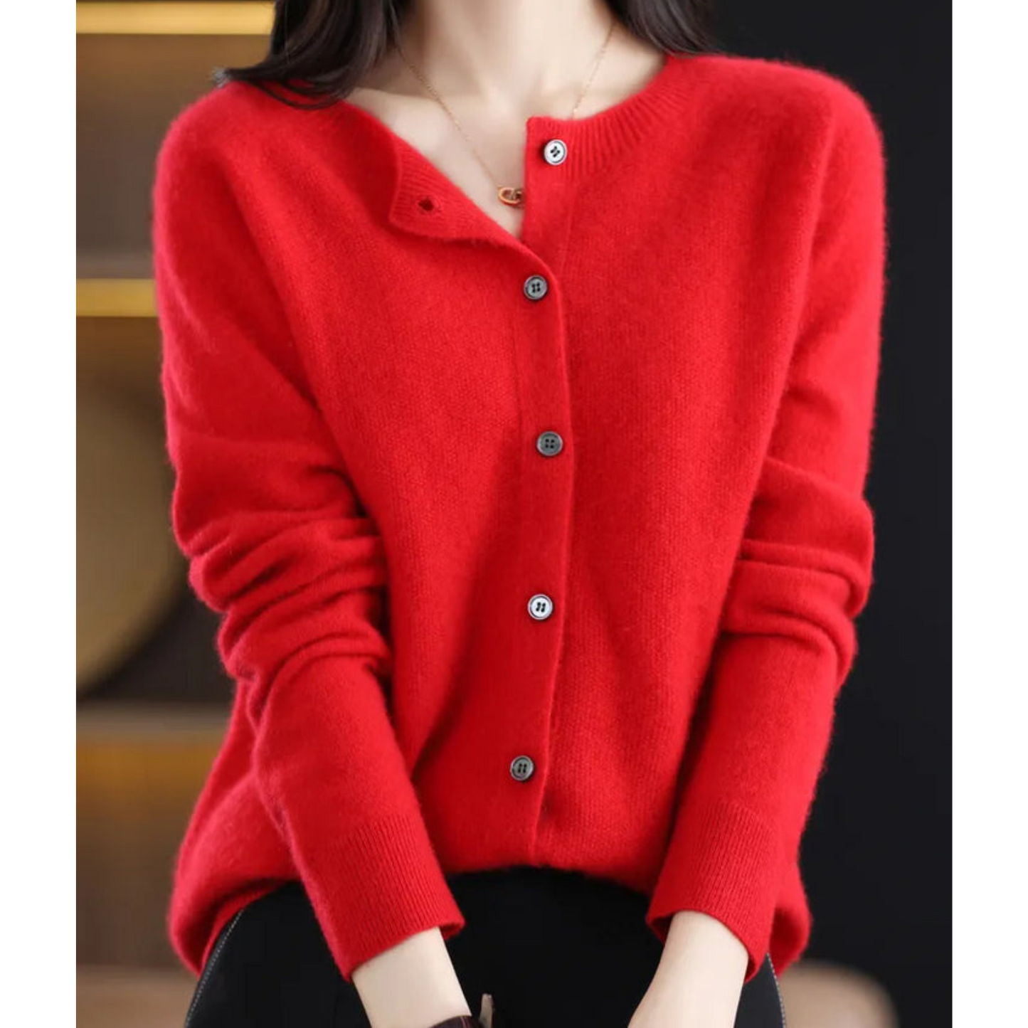Damen Rundhals-Cardigan – Amalia