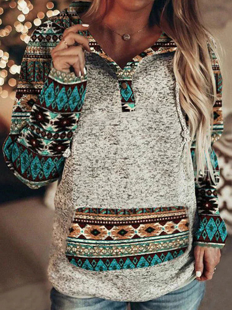 Gemusterter Damen Hoodie – Nayela