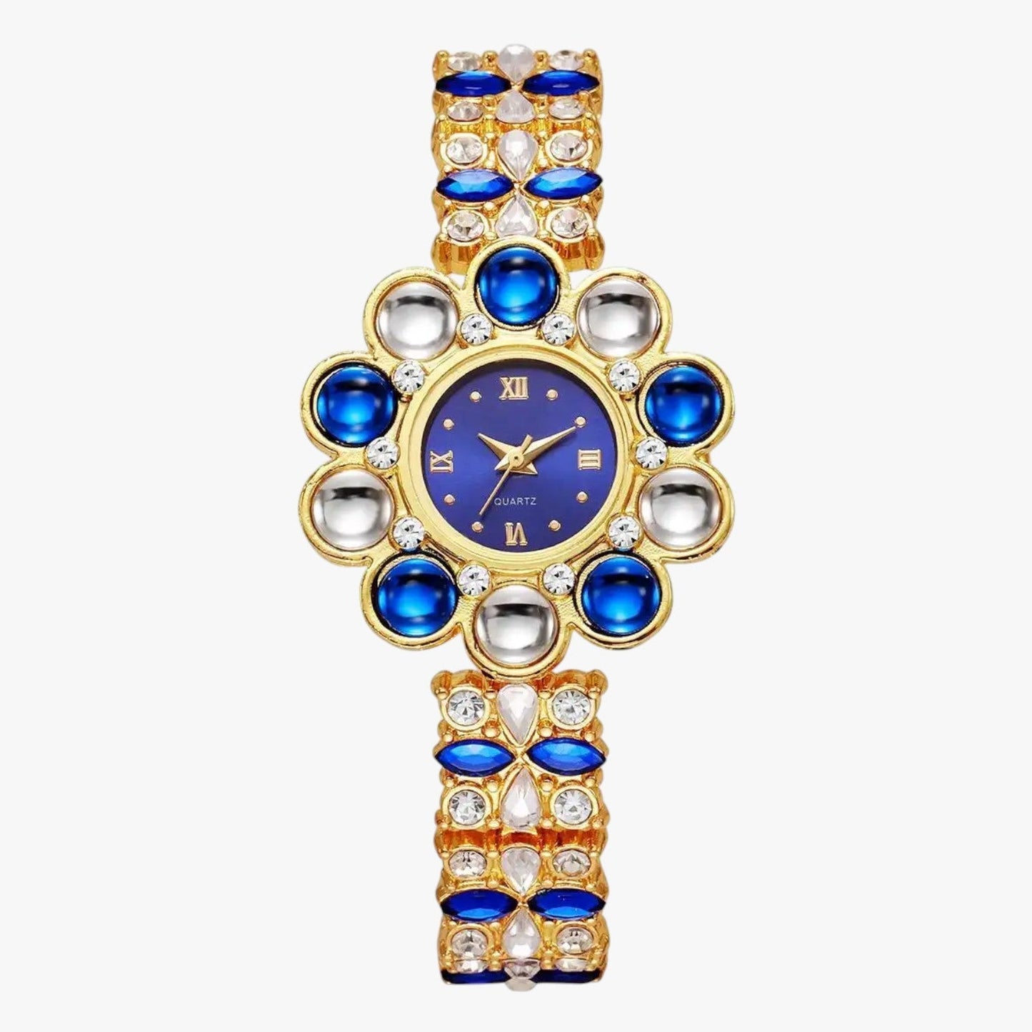 Lilliana | Elegante Armbanduhr mit Blumen-Zifferblatt aus Kristall