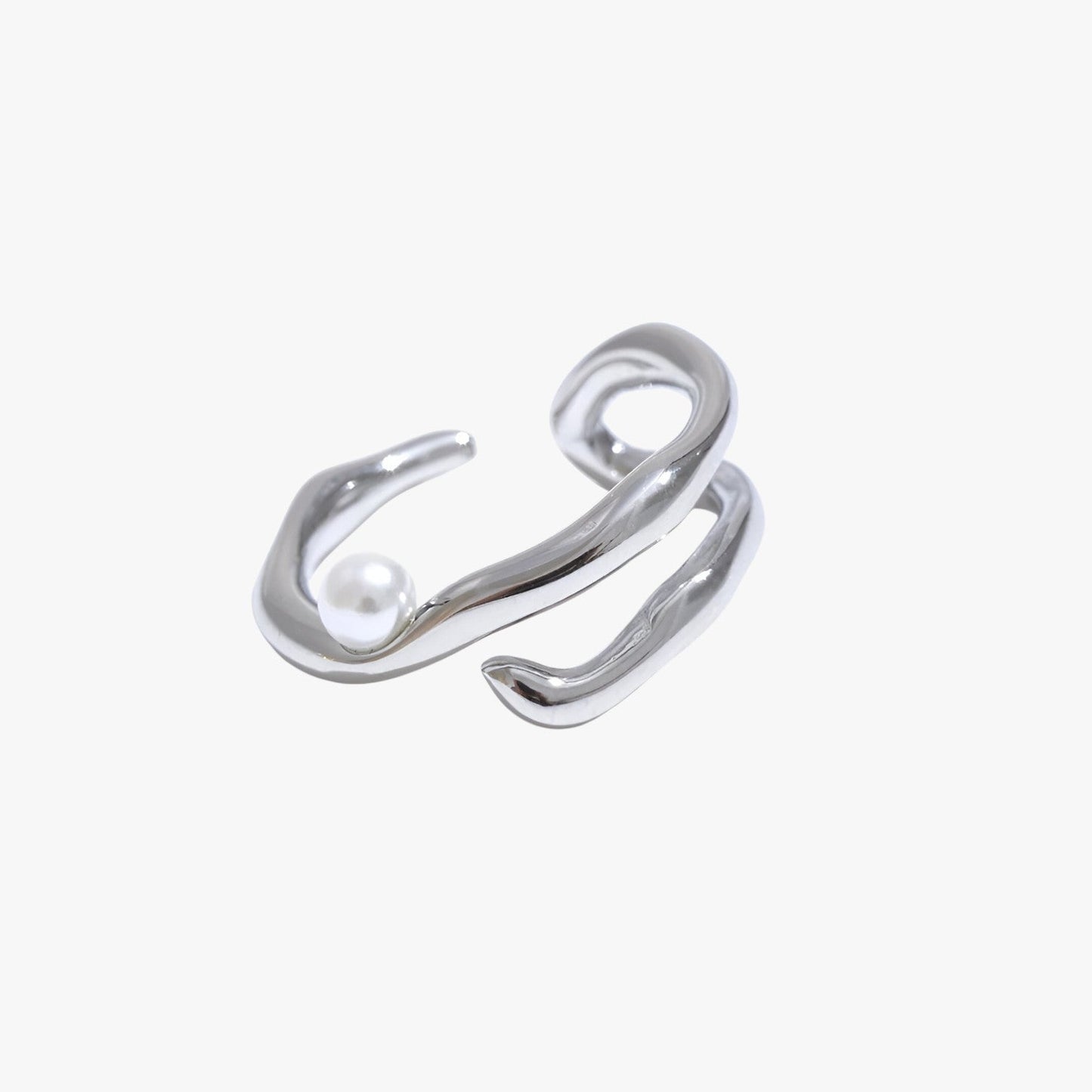 MariJoice | Edelstahlring mit Perle – Zeitlose geometrische Eleganz