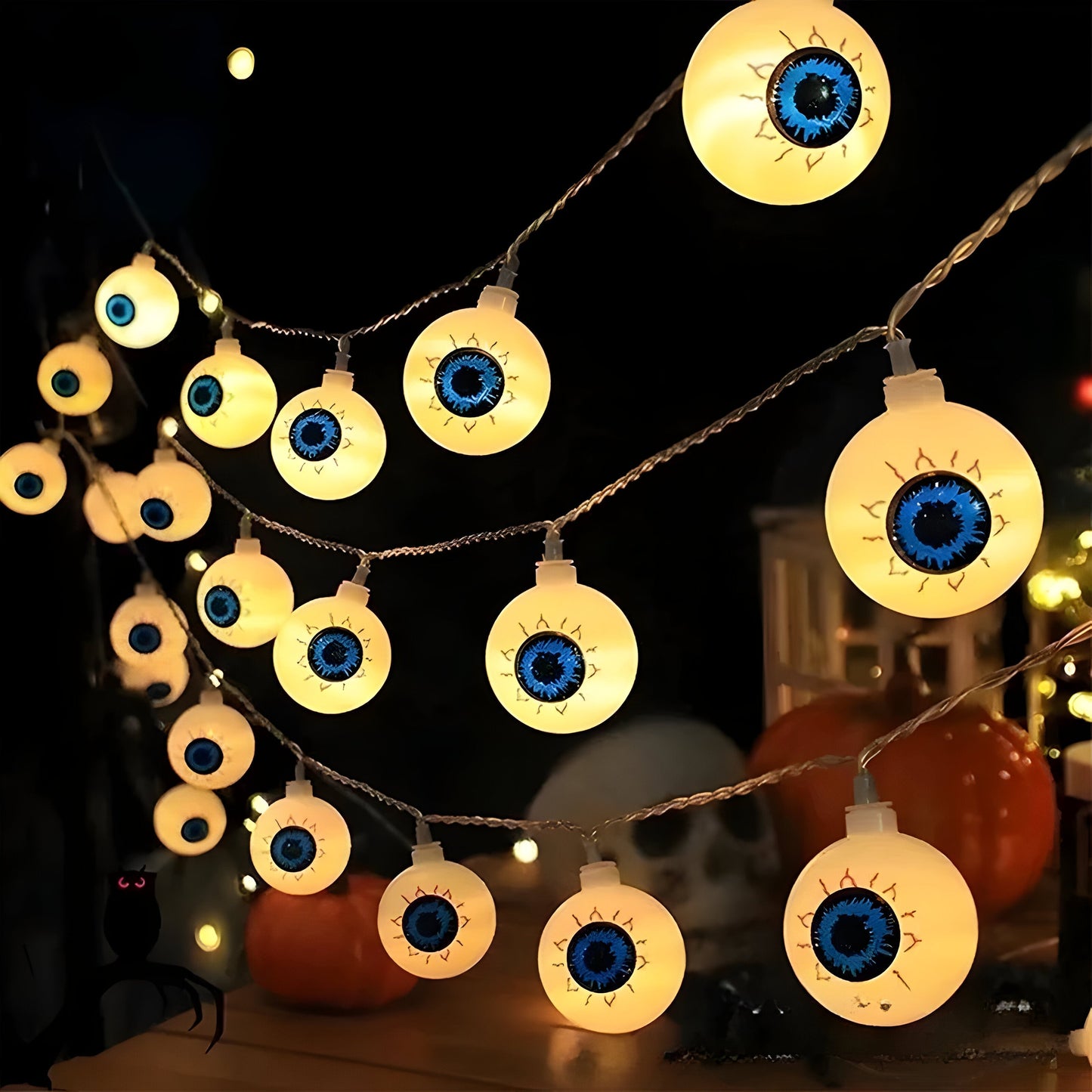 LED Lichterkette Gruseliges Auge - Gruselige Halloween Hausdekoration