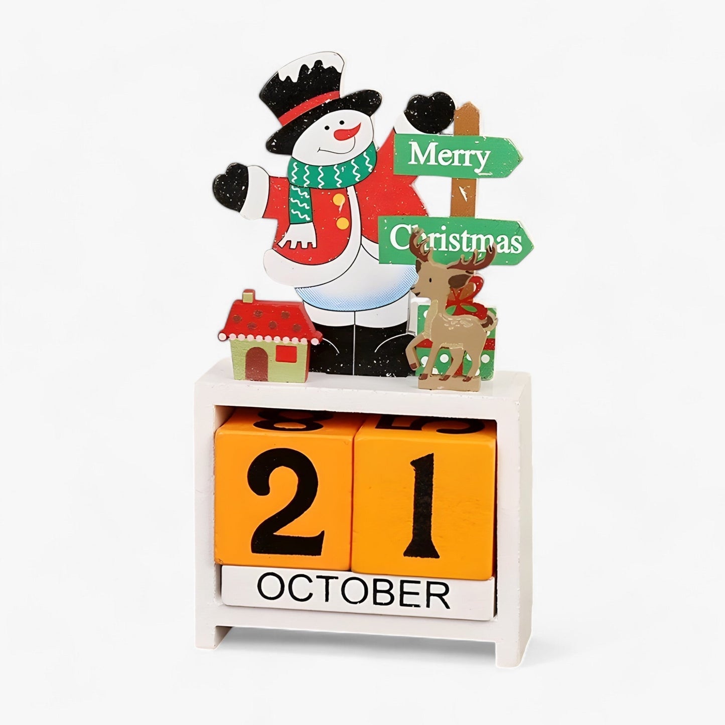 Feiertags Countdown Magie | Holz Weihnachtskalender mit Weihnachtsmann und Schneemann - Fügen Sie Ihren Feiern Aufregung hinzu