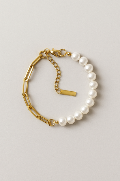 Louis | Elegantes Armband mit Perlen und Gliederkette
