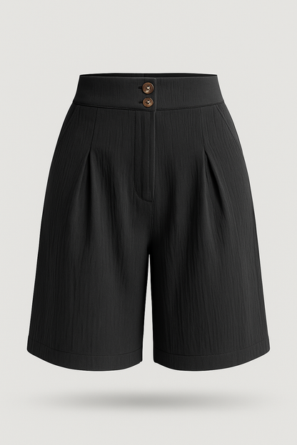 Arabella | Damen Shorts mit Knopf und weitem Bein