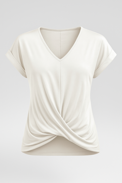 Ruth | T-Shirt mit V-Ausschnitt aus weichem, leichtem Stoff