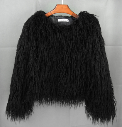 Eleganter Damen Kunstpelzmantel – Soraya