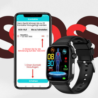 GlucoCare SOS – Smartwatch mit SOS-Funktion & Sturzerkennung