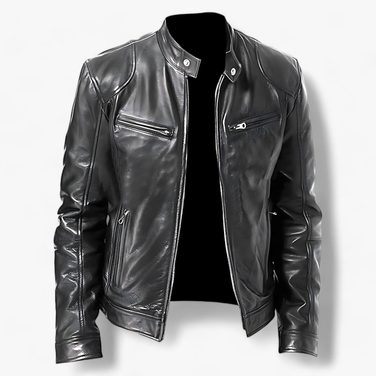 Lederjacke für Herren zum Motorradfahren - Slim Fit und Windschutz