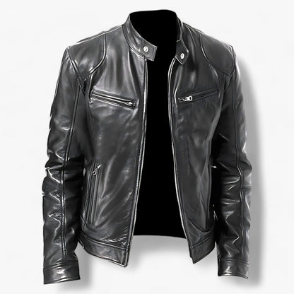 Lederjacke für Herren zum Motorradfahren - Slim Fit und Windschutz