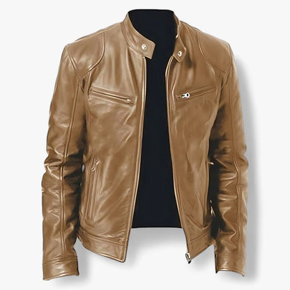 Lederjacke für Herren zum Motorradfahren - Slim Fit und Windschutz
