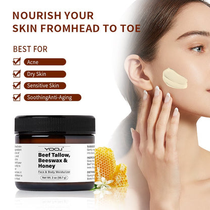 GlowTallow™ - Bovine Fat Beeswax and Honey Facial Moisturiser - Handgemachte 100% natürliche Feuchtigkeitscreme