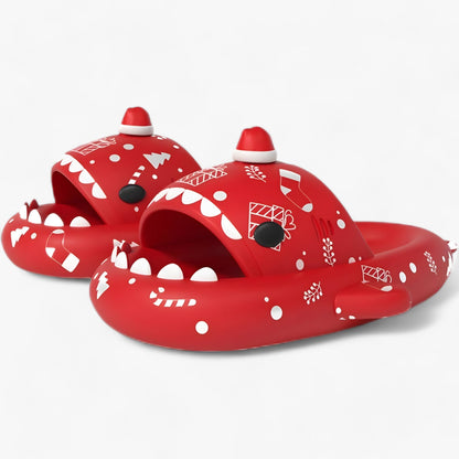 Leuchtende Hai-Pantoffeln - Lustige und gemütliche Sandalen für die Halloween-Nacht
