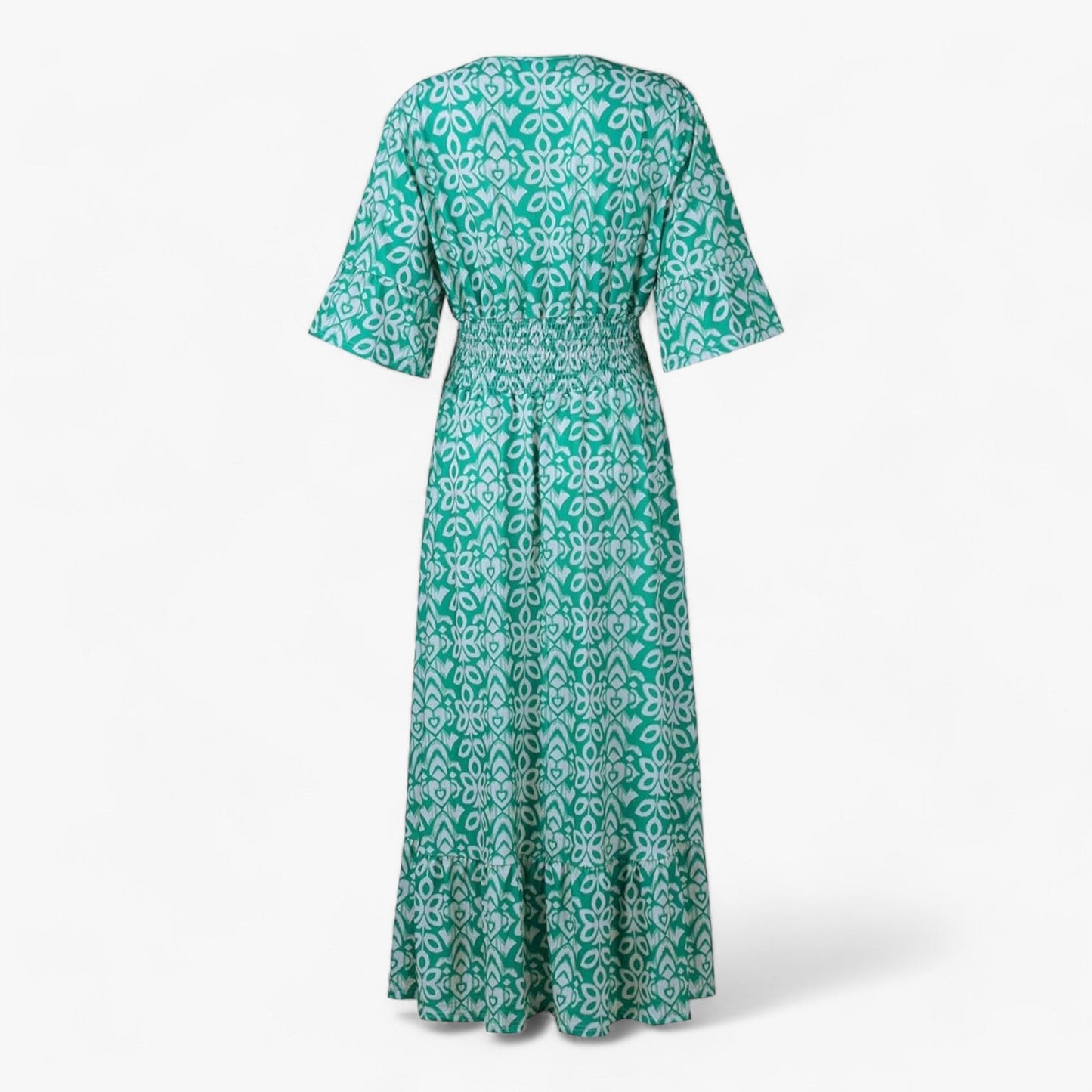Großes Florales V-Ausschnitt-Kleid - Perfekt für Strandurlaube