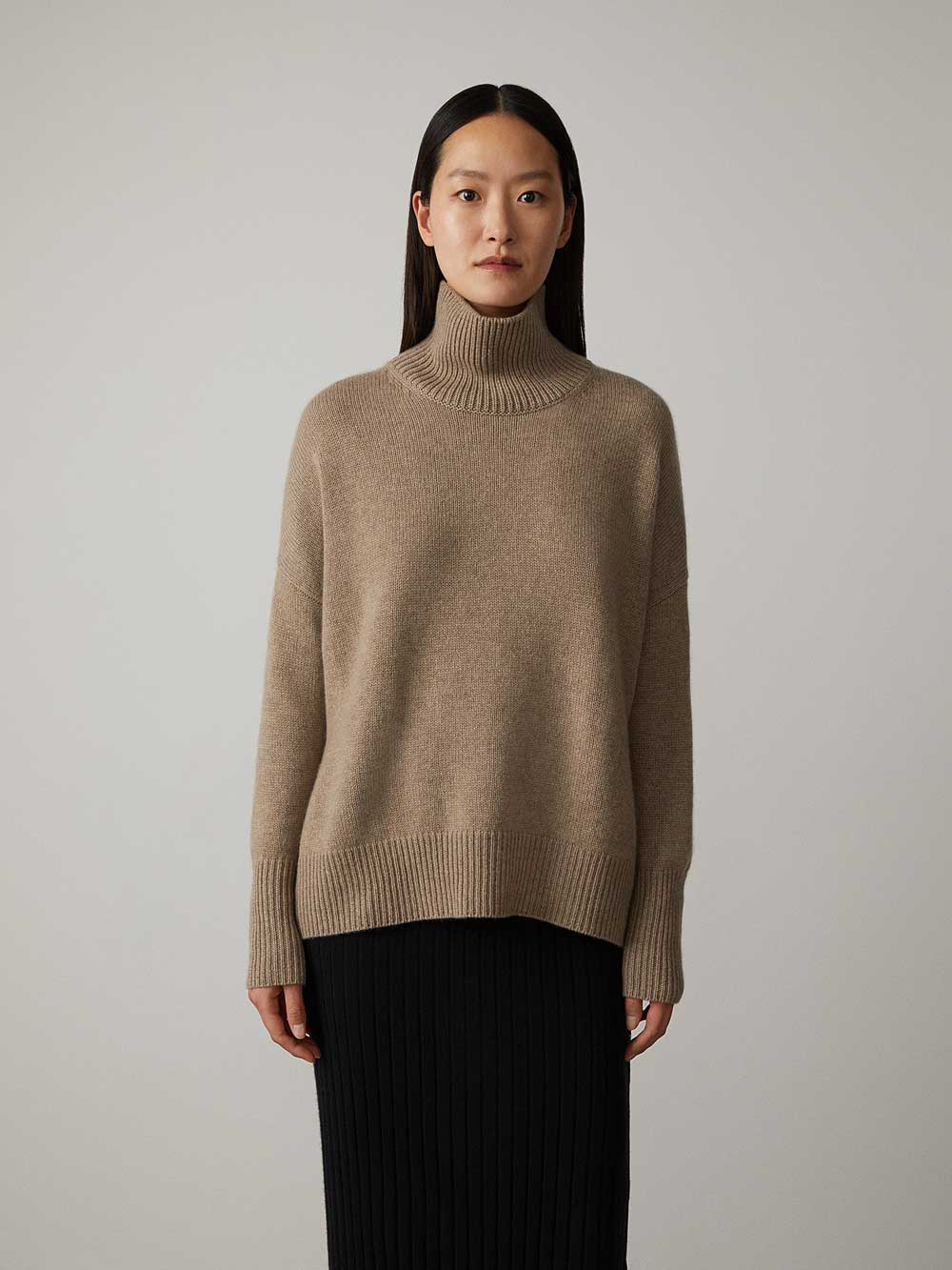 Luxuriöser Kaschmir-Rollkragenpullover für Damen – Amira