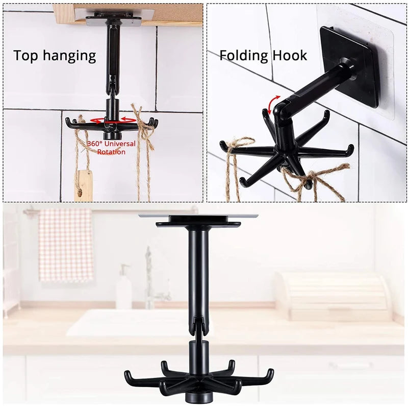 HookFlow™ 360° drehbarer selbstklebender Universalhaken