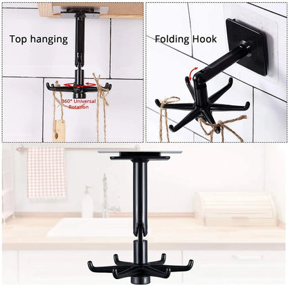 HookFlow™ 360° drehbarer selbstklebender Universalhaken