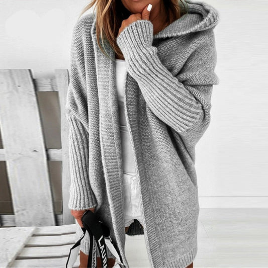 Lässiger Damen Kapuzen-Cardigan – Noelia