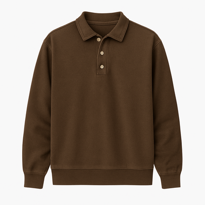 Leonardo | Vintage gewaschene Langarm-Poloshirt
