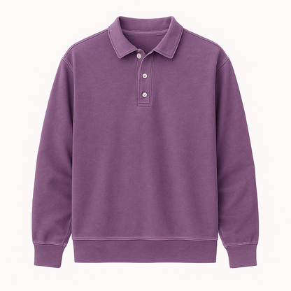 Leonardo | Vintage gewaschene Langarm-Poloshirt