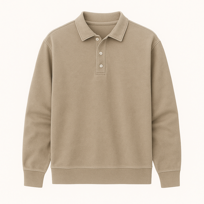 Leonardo | Vintage gewaschene Langarm-Poloshirt