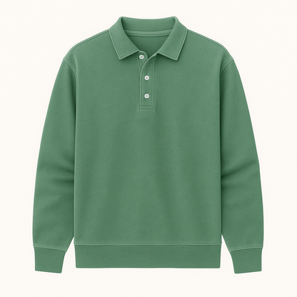 Leonardo | Vintage gewaschene Langarm-Poloshirt
