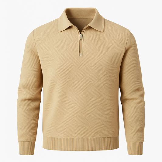 Victor | Texturiertes Herrenpullover mit Viertelreißverschluss - Moderne Passform