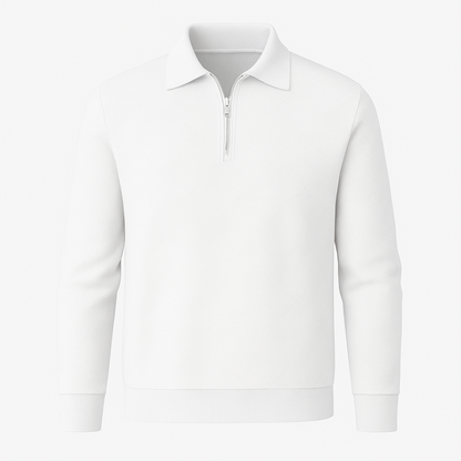 Victor | Texturiertes Herrenpullover mit Viertelreißverschluss - Moderne Passform