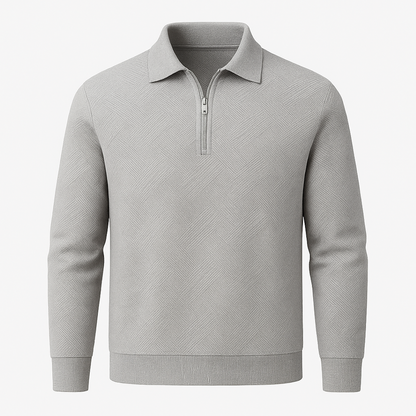 Victor | Texturiertes Herrenpullover mit Viertelreißverschluss - Moderne Passform