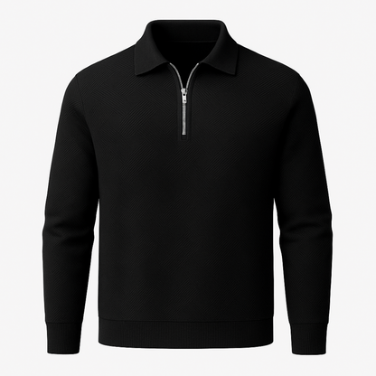 Victor | Texturiertes Herrenpullover mit Viertelreißverschluss - Moderne Passform