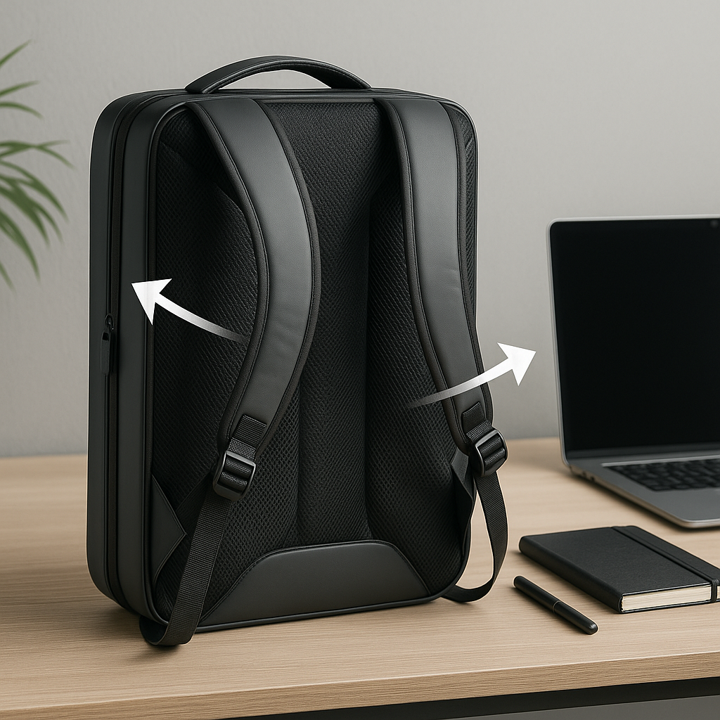 Gabi | Nachhaltiger mehrfarbiger Rucksack mit USB-Anschluss