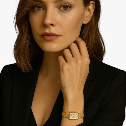 Kylie | Elegante goldenes Damenarmbanduhr