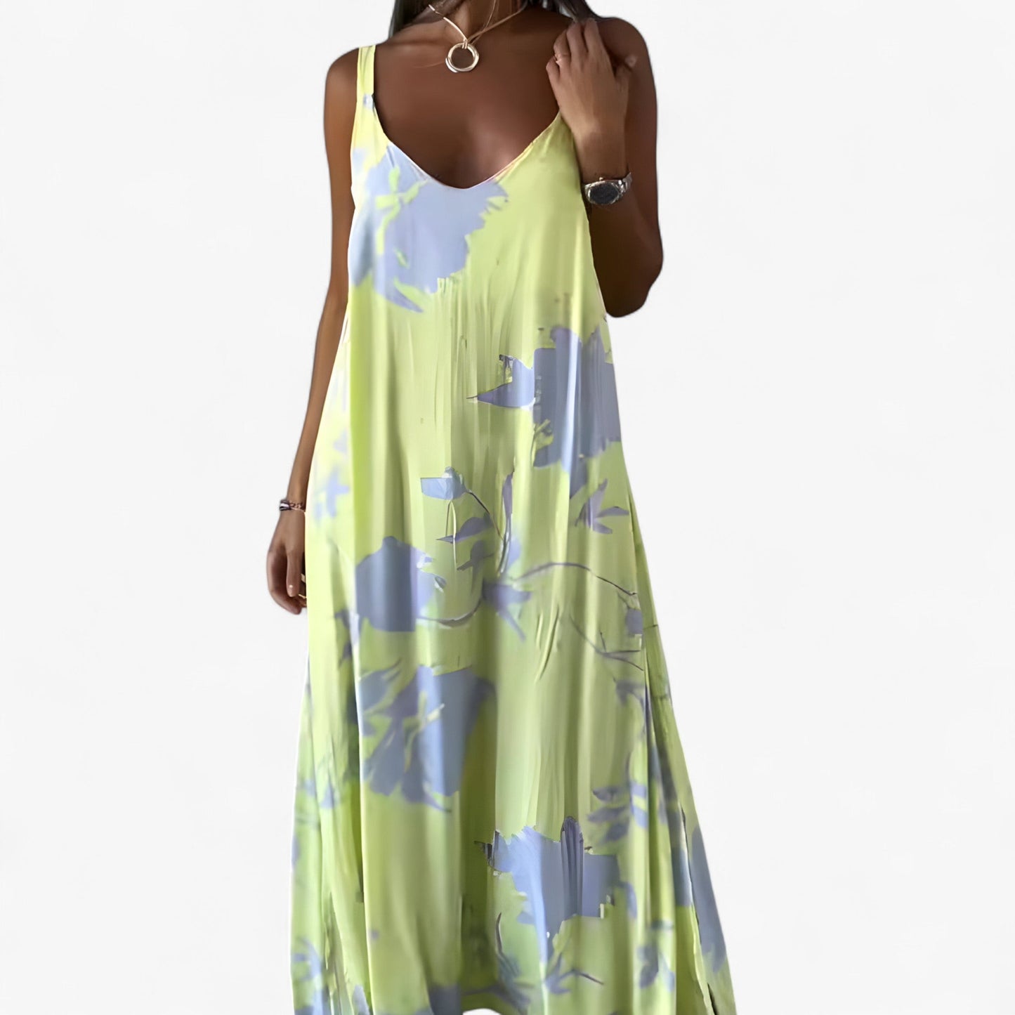 Daniela | Damen Baumwoll Sommerkleid Ärmellos Floral