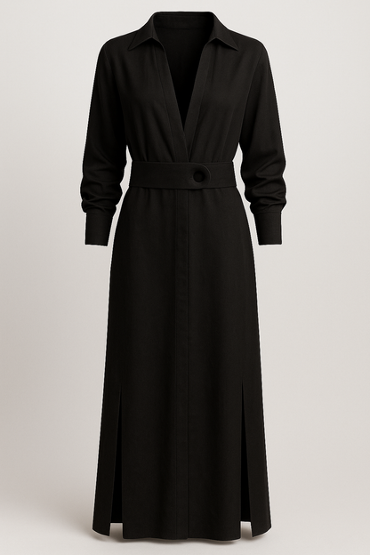 Maggie | Damen Elegantes Maxikleid V-Ausschnitt Sommer