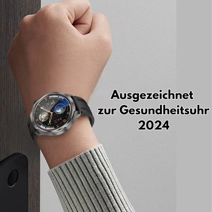 VitalSense Pro X - Gesundheits-Smartwatch Lederarmband.