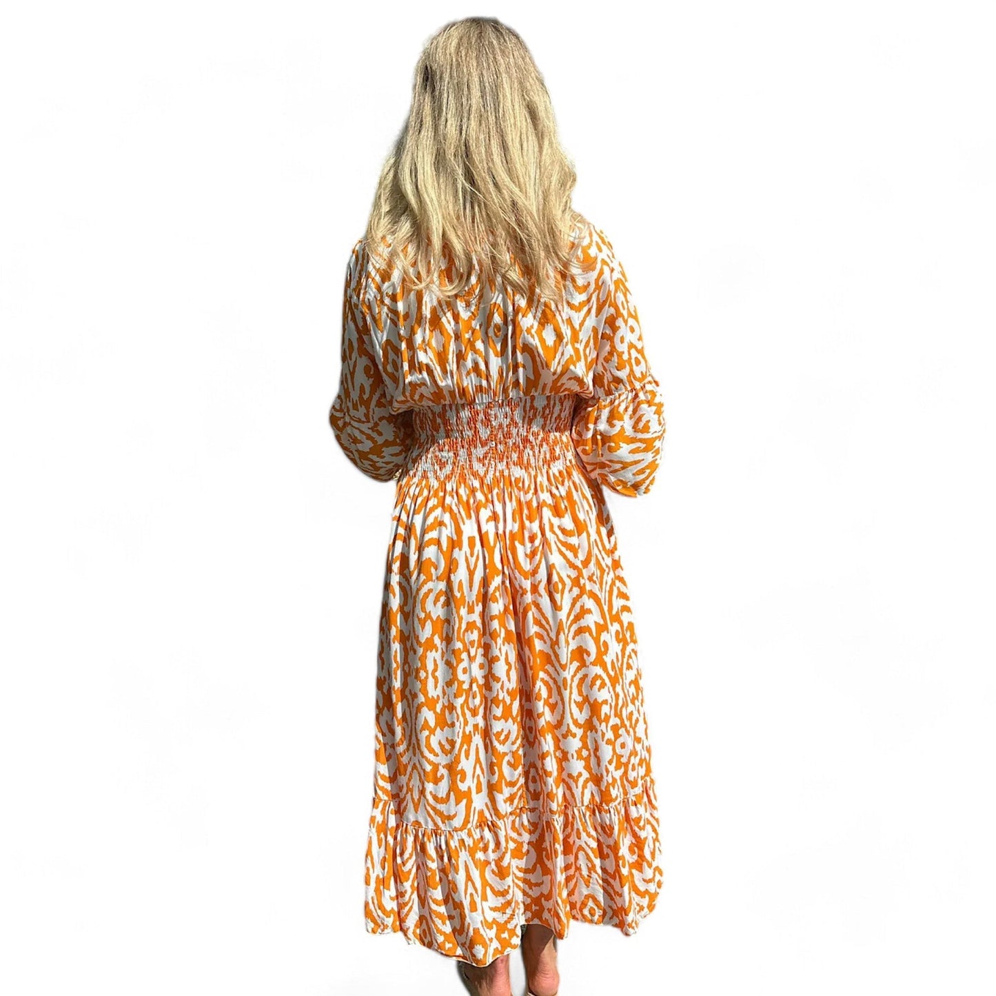 Großes Florales V-Ausschnitt-Kleid - Perfekt für Strandurlaube