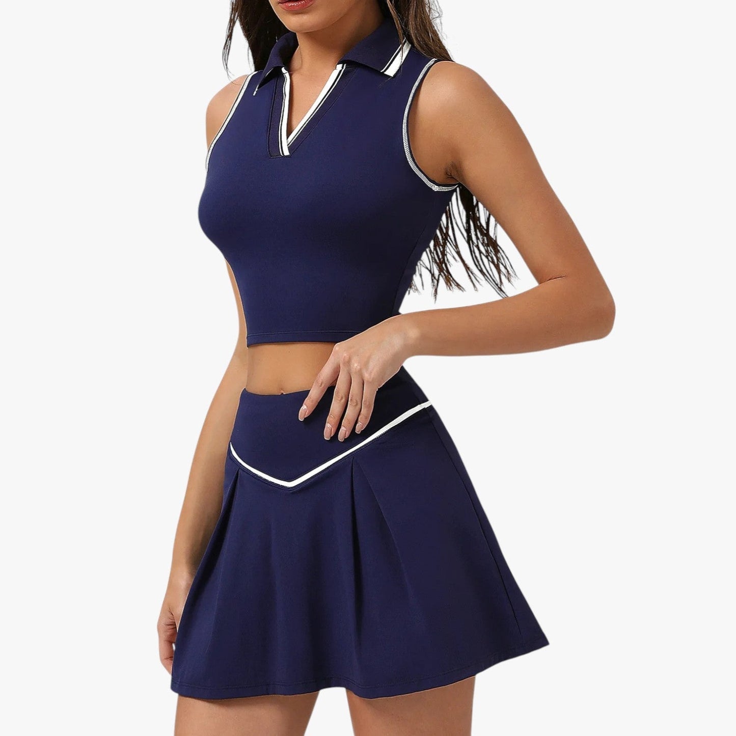 Monique | Stil und Unterstützung – Damen-Tennisset aus 2 Teilen mit gepolstertem Top