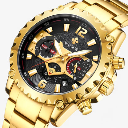 Cleo | Luxuriöse Chronographenarmbanduhr aus rostfreiem Stahla