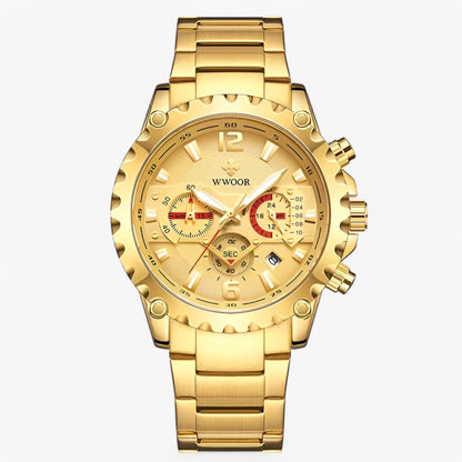 Cleo | Luxuriöse Chronographenarmbanduhr aus rostfreiem Stahla
