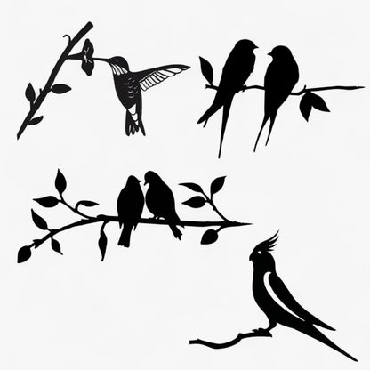 Gartendekoration | Metallvogel-Silhouette – Kunst im Hintergarten