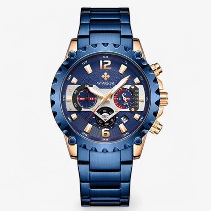 Cleo | Luxuriöse Chronographenarmbanduhr aus rostfreiem Stahla