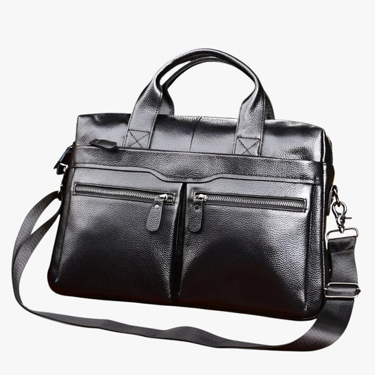 Benjamin | Elegante Herren Reisetasche aus echtem Leder Aktentasche Schultertasche für Laptop