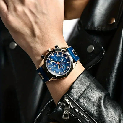 Herbert | Wasserdichter Sport-Silicone-Uhr in Blau