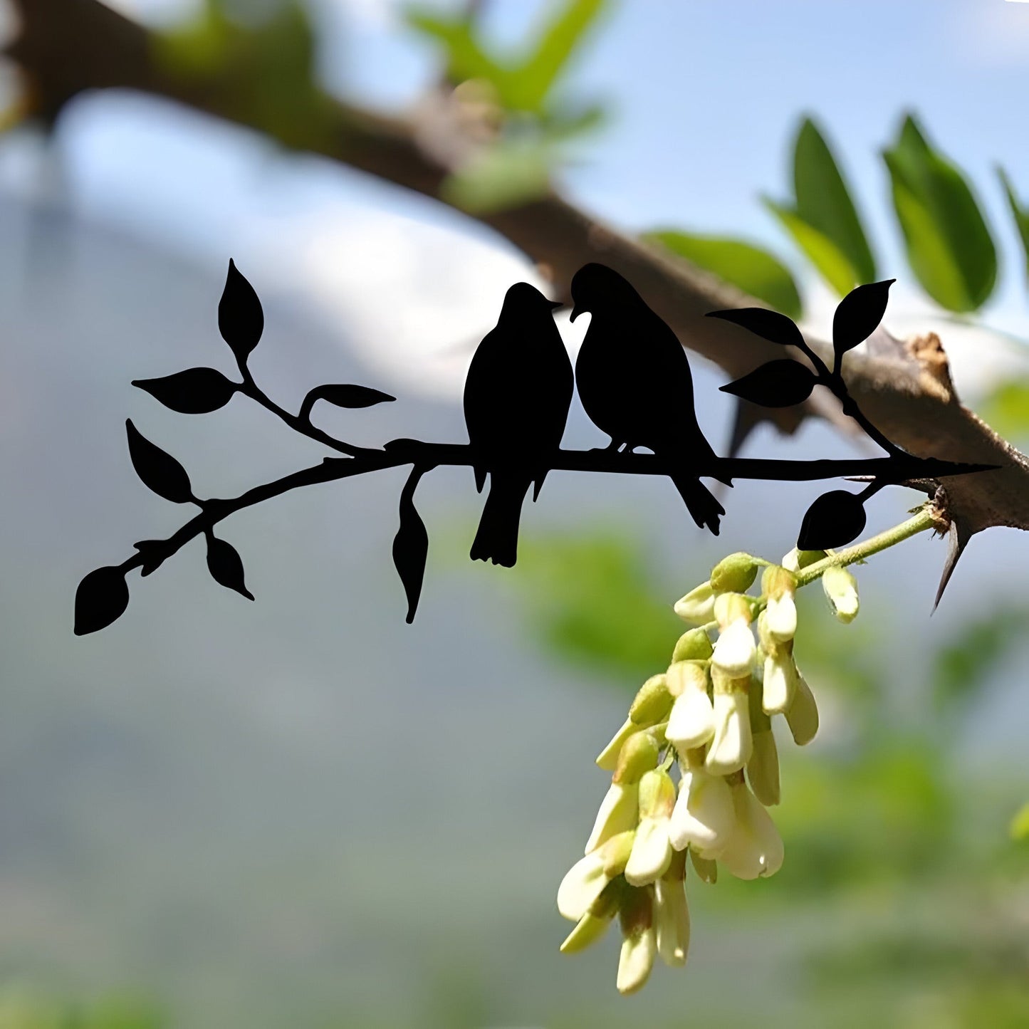 Gartendekoration | Metallvogel-Silhouette – Kunst im Hintergarten