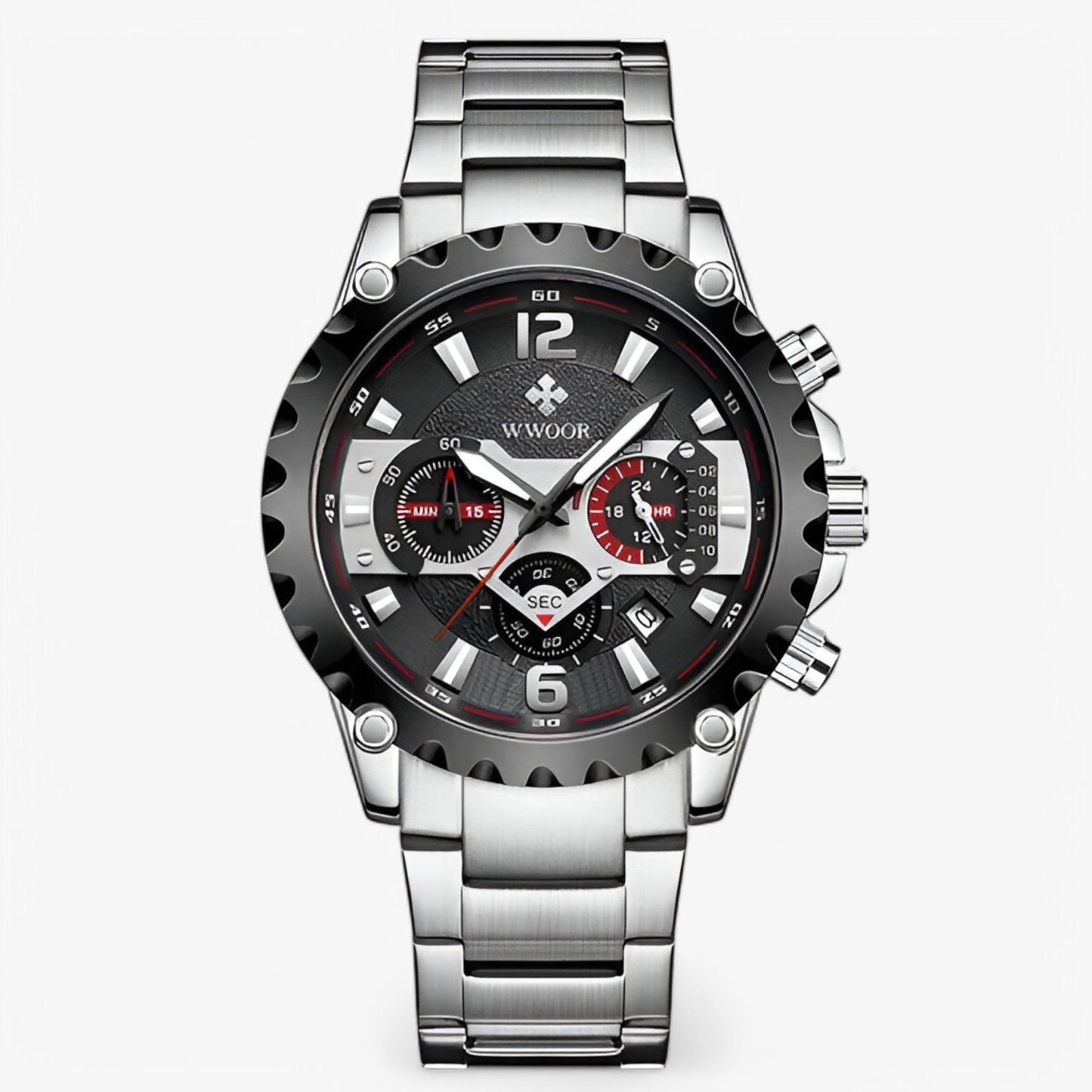 Cleo | Luxuriöse Chronographenarmbanduhr aus rostfreiem Stahla