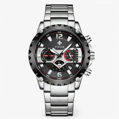 Cleo | Luxuriöse Chronographenarmbanduhr aus rostfreiem Stahla
