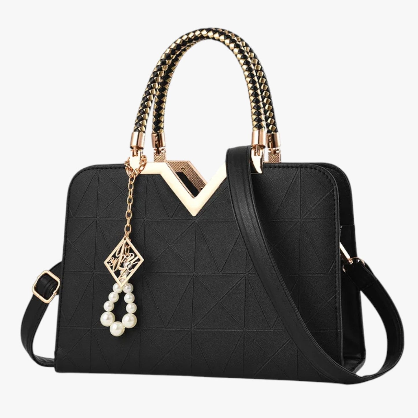 Pamela | Herbst Chic - Elegante Tasche mit Reißverschluss und Perlen