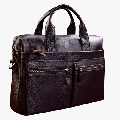 Benjamin | Elegante Herren Reisetasche aus echtem Leder Aktentasche Schultertasche für Laptop