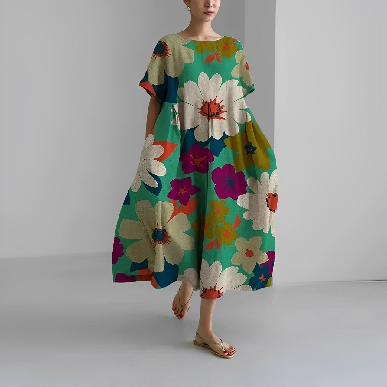 Luftiges Sommer-Maxikleid mit Taillenakzent – Clara