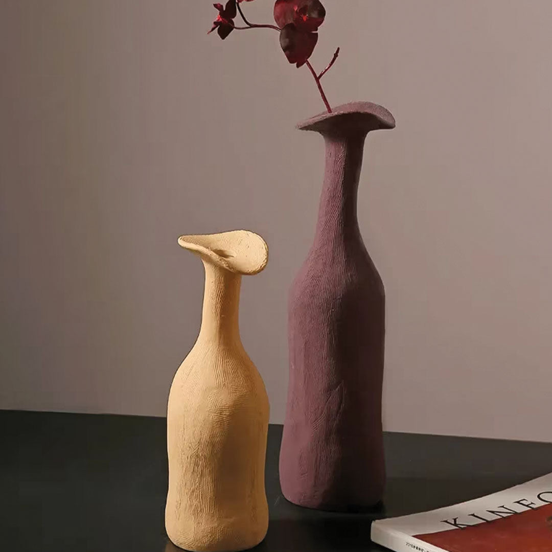 Moderne Morandi-Keramikvase | Schlankes, raffiniertes Akzentstück