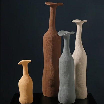 Moderne Morandi-Keramikvase | Schlankes, raffiniertes Akzentstück